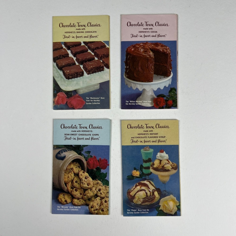 Hershey's Chocolate Town Classics Recipe Booklet Set Vintage Multi Color 4pc Lot